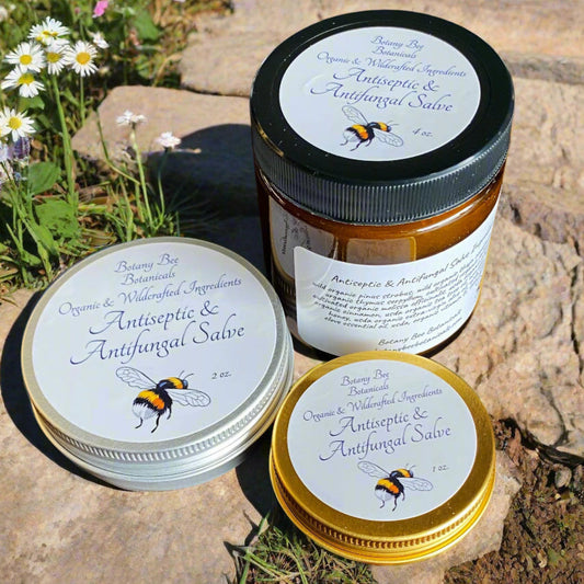 Antiseptic Antifungal salves. A selection of tins and jars.