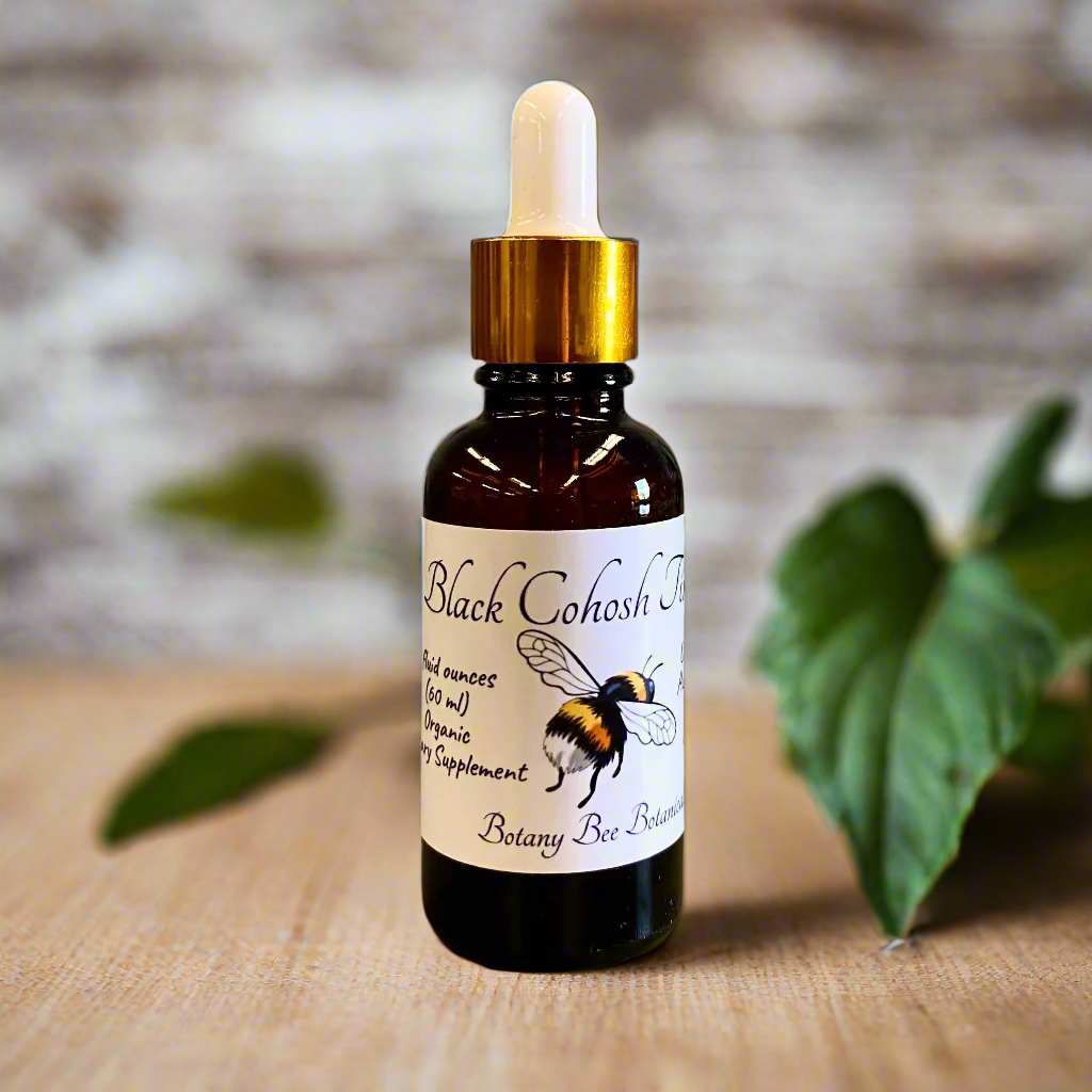 Bottle of Black Cohosh Oil with a dropper