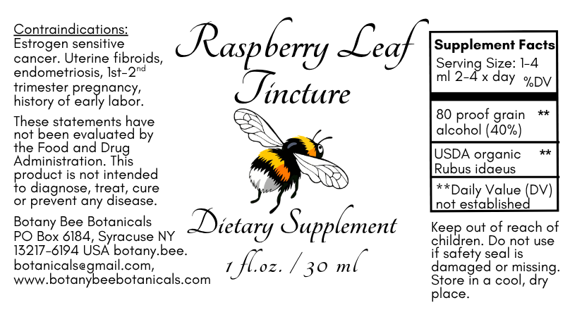Raspberry Leaf Tincture - USDA Organic Rubus Idaeus Extract