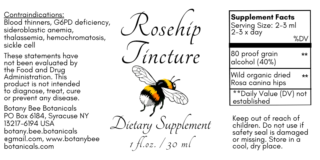 Rosehip Tincture Label