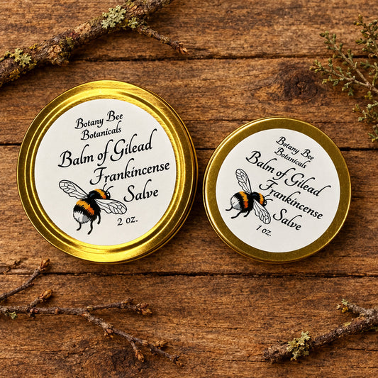 Two containers of Balm of Gilead & Frankincense Salve