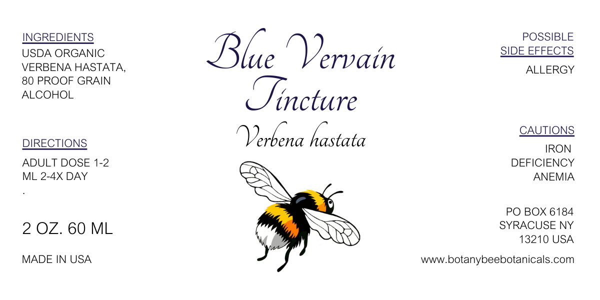 Blue Vervain Tincture, USDA Organic Verbena hastata Herbal Extract