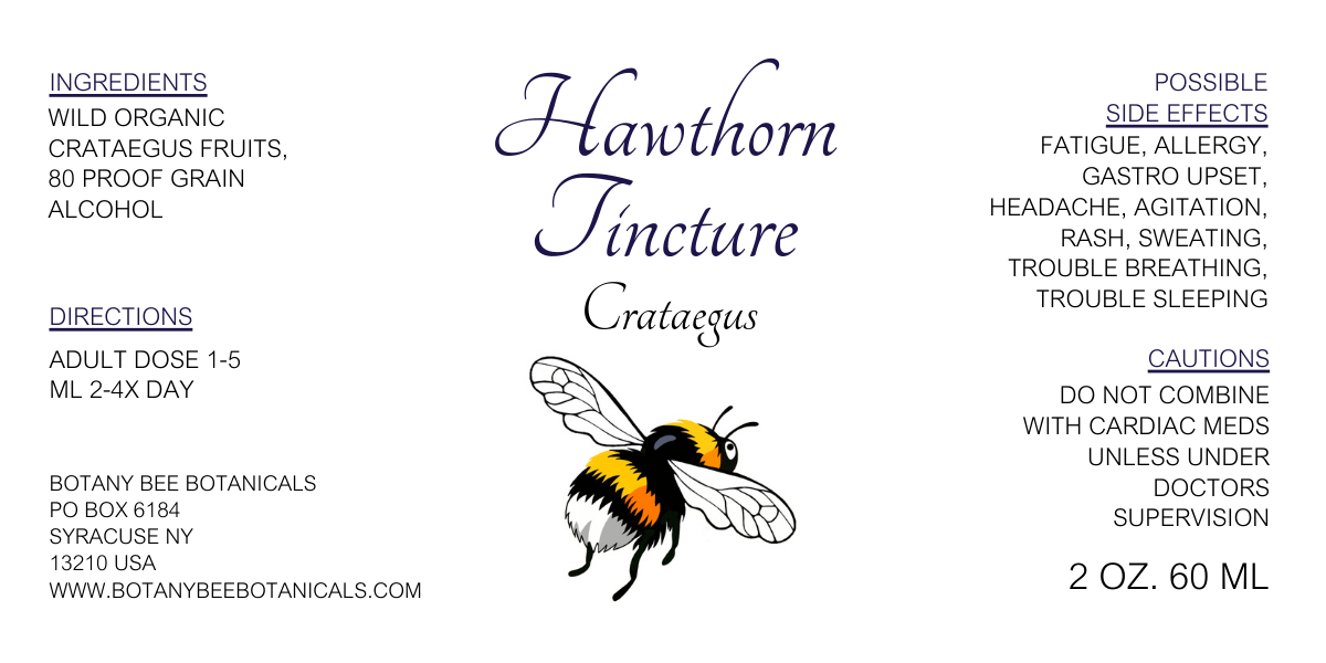 Hawthorn Tincture, Wild Organic Crataegus Haw Extract