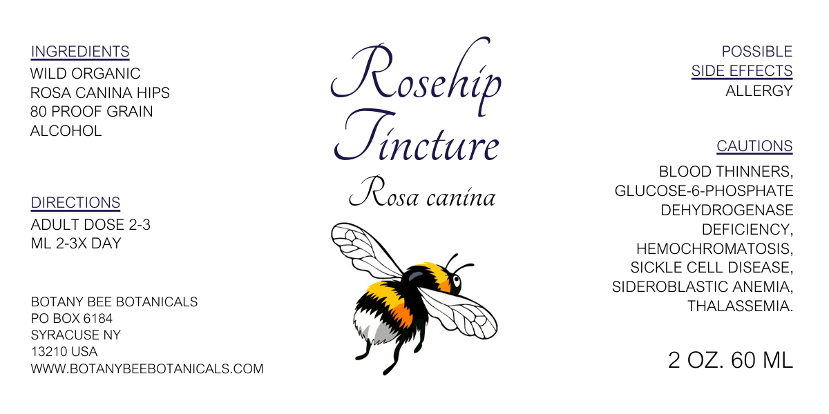 Rose Hip Tincture, Wild Organic Rosa Canina Herbal Extract