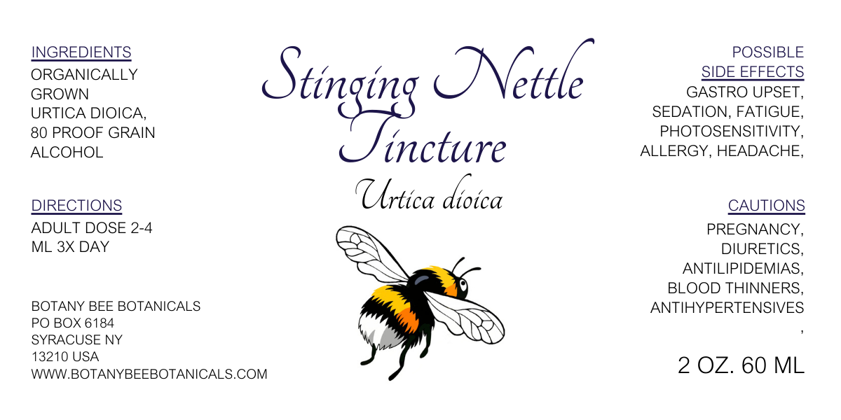 Stinging Nettle Tincture, Organic Urtica dioica Herbal Extract